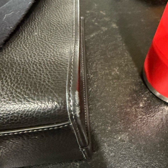 Coach Black Leather Tote with Logo Straps - Picture 5 of 10